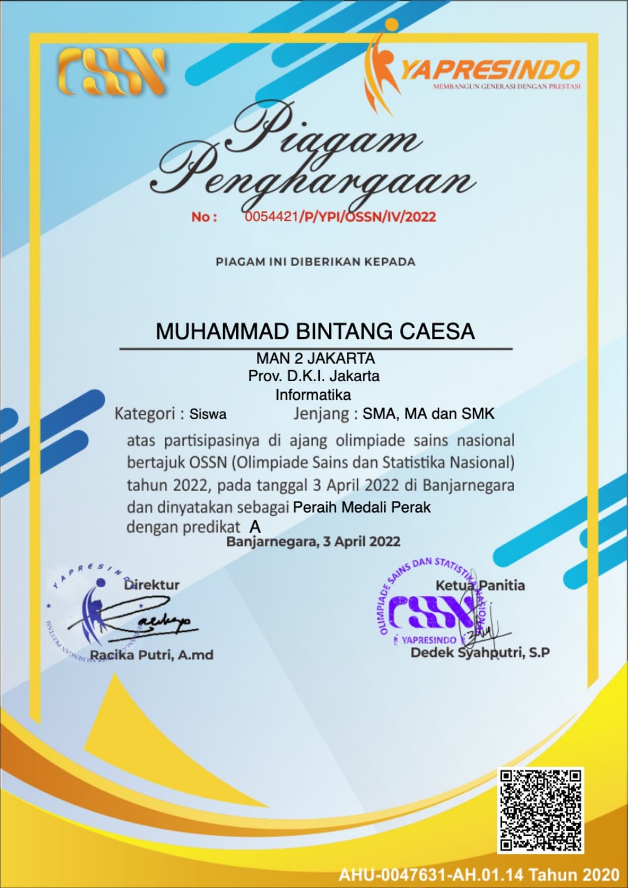 OSSN Informatika Banjarnegara 2022 (Winner - Silver)