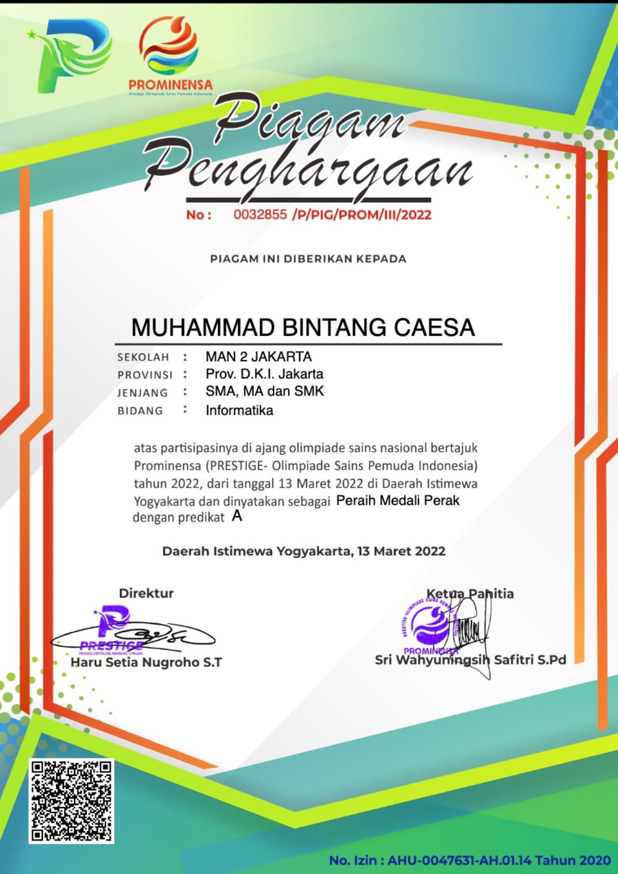 OSPI - PRESTIGE Informatika Yogyakarta 2022 (Winner - Silver)